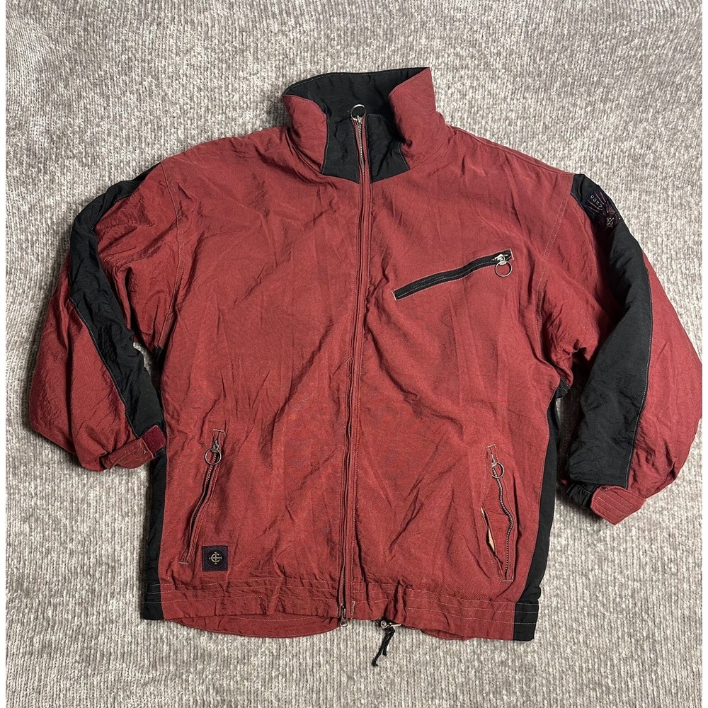 Men's Vintage Columbia Convert Jacket Size Large Red Rare 90s HTF